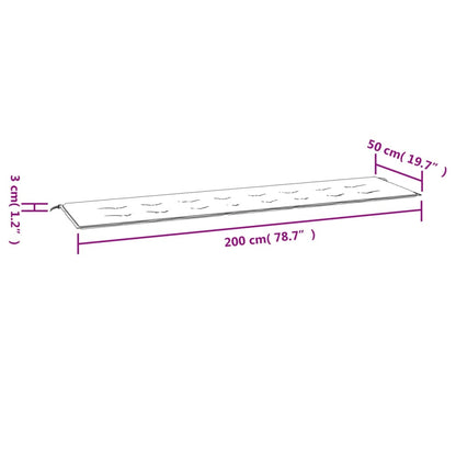 Gartenbank-Auflage Anthrazit 200x50x4 cm Oxford-Gewebe