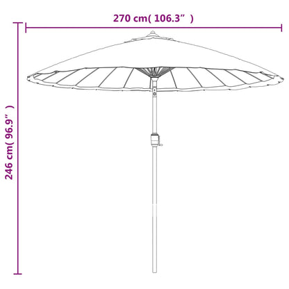 Sonnenschirm mit Aluminium-Mast 270 cm Schwarz