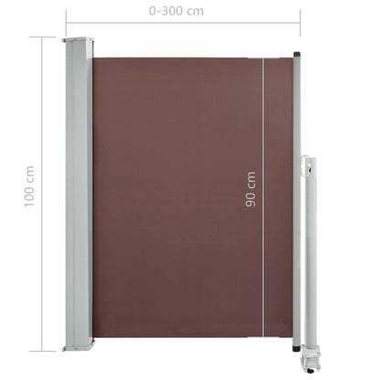 Ausziehbare Seitenmarkise 100x300 cm Braun