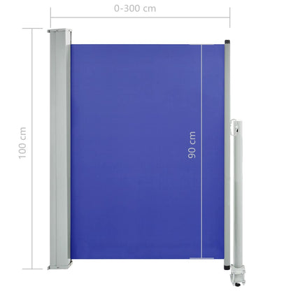 Ausziehbare Seitenmarkise 100x300 cm Blau
