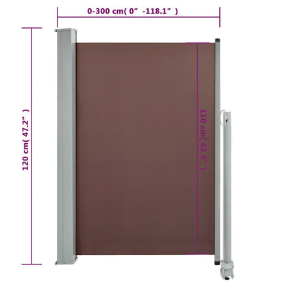 Ausziehbare Seitenmarkise 120x300 cm Braun