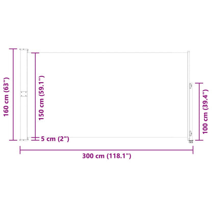 Ausziehbare Seitenmarkise 160x300 cm Rot