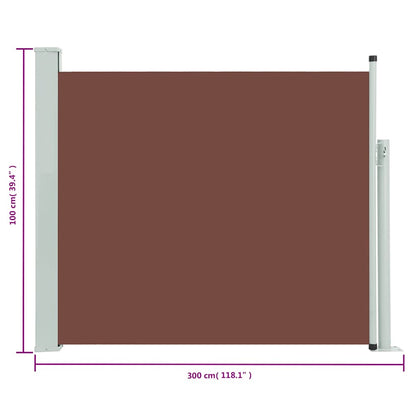 Ausziehbare Seitenmarkise 100x300 cm Braun