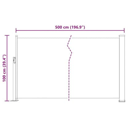 Ausziehbare Seitenmarkise 100×500 cm Braun