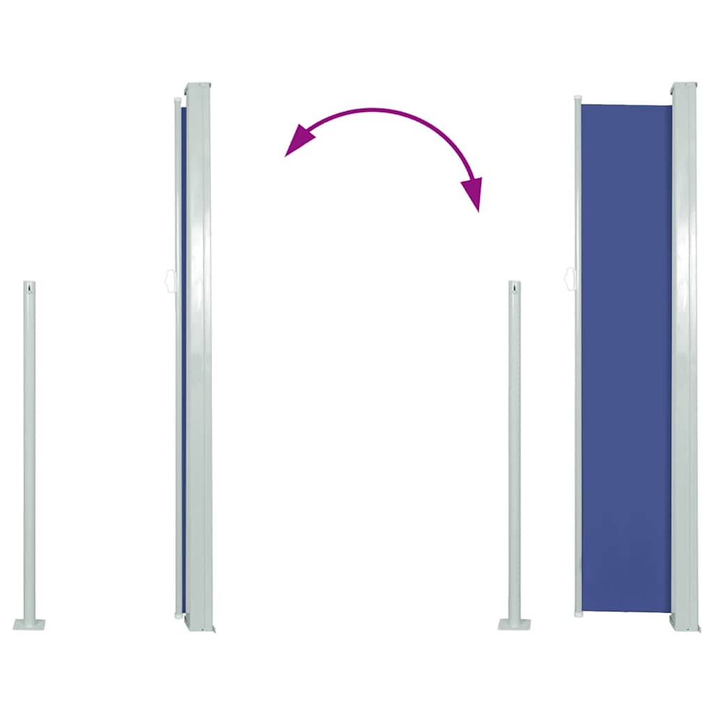 Ausziehbare Seitenmarkise 120×500 cm Blau