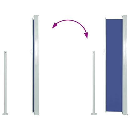 Ausziehbare Seitenmarkise 120×500 cm Blau