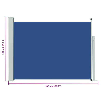Ausziehbare Seitenmarkise 120×500 cm Blau