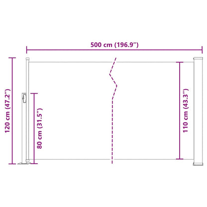 Ausziehbare Seitenmarkise 120×500 cm Blau