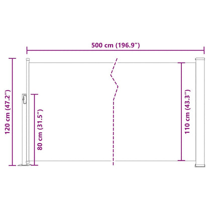 Ausziehbare Seitenmarkise 120×500 cm Rot