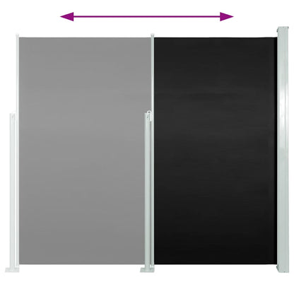 Ausziehbare Seitenmarkise 140×500 cm Schwarz