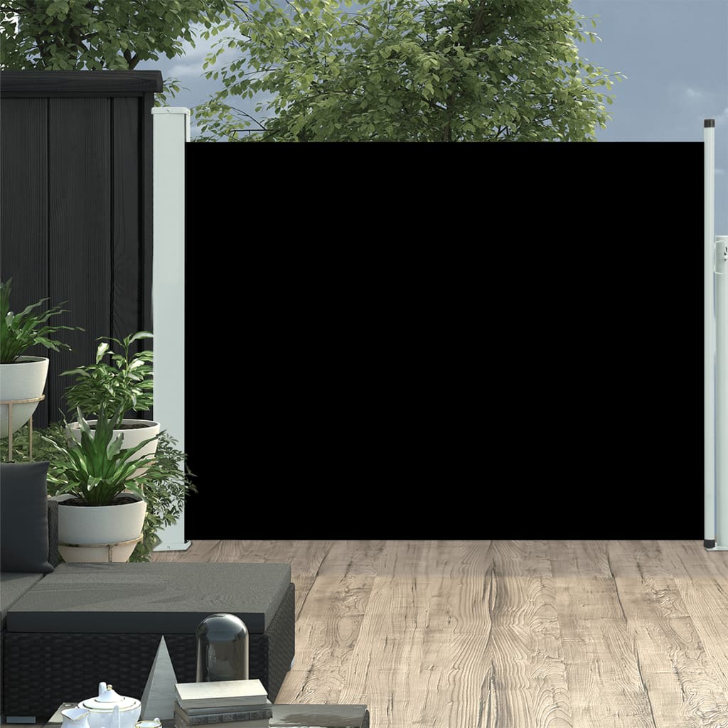 Ausziehbare Seitenmarkise 140×500 cm Schwarz