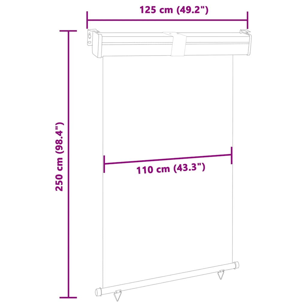 Balkon-Seitenmarkise 125x250 cm Rot