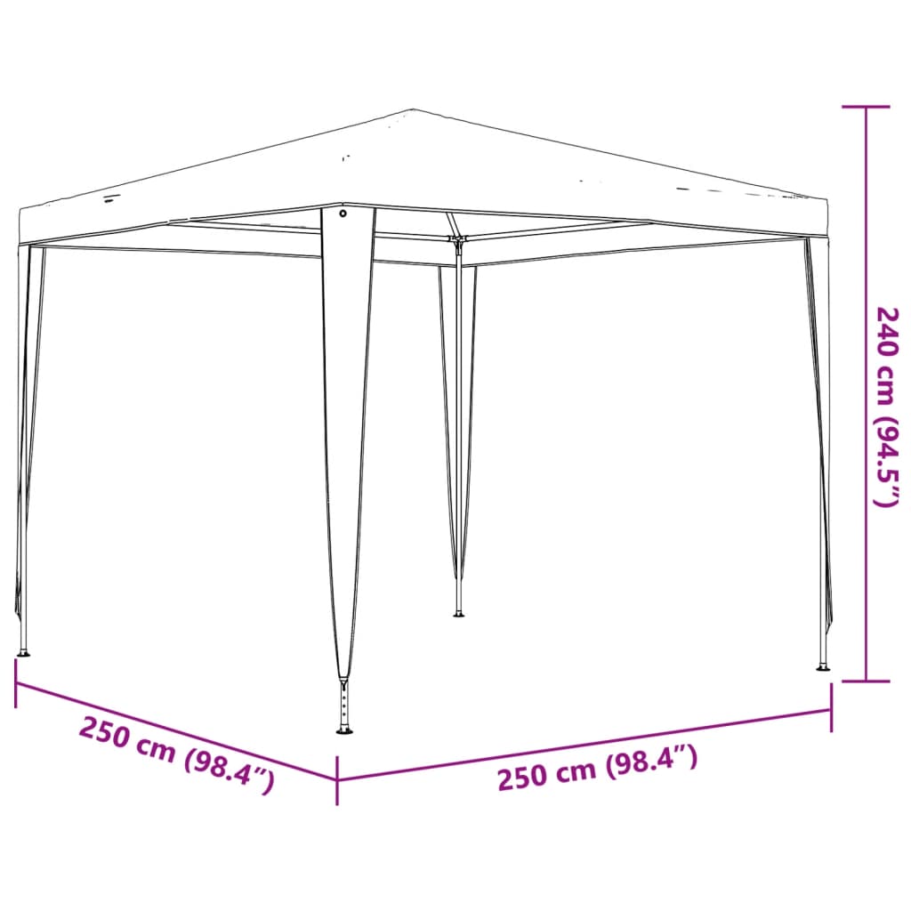 Partyzelt 2,5 x 2,5 m Weiß