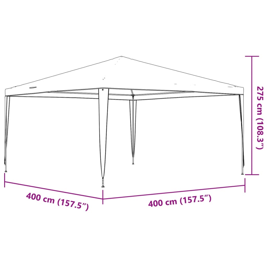 Partyzelt 4 x 4 m Weiß