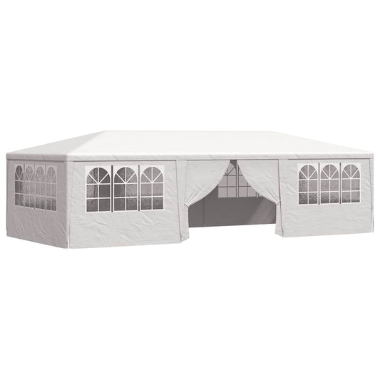 Profi-Partyzelt mit Seitenwänden 4×9 m Weiß 90 g/m²