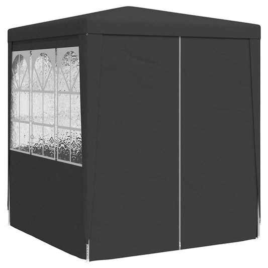 Profi-Partyzelt mit Seitenwänden 2×2m Anthrazit 90 g/m²