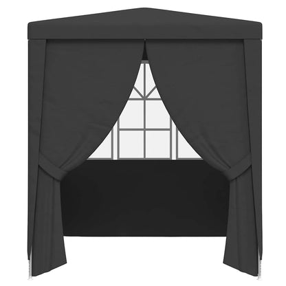 Profi-Partyzelt mit Seitenwänden 2×2m Anthrazit 90 g/m²