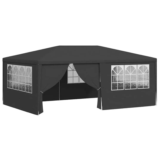 Profi-Partyzelt mit Seitenwänden 4×6 m Anthrazit 90 g/m²