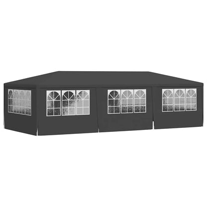Profi-Partyzelt mit Seitenwänden 4×9 m Anthrazit 90 g/m²