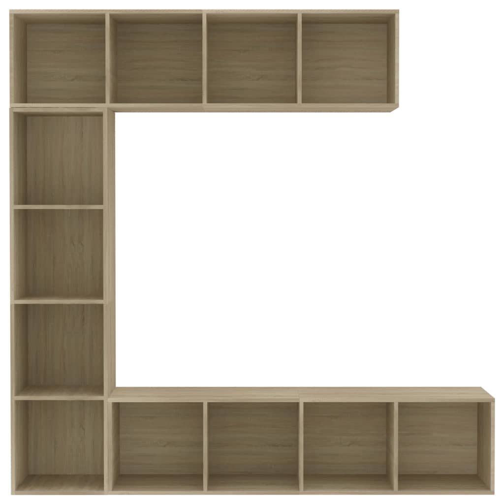 3-tlg. Bücher-/TV-Schrank Set Sonoma-Eiche 180x30x180 cm
