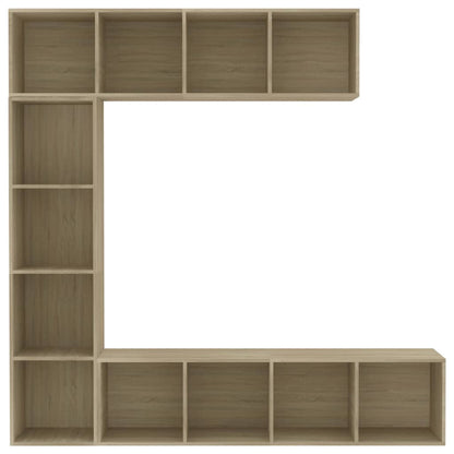 3-tlg. Bücher-/TV-Schrank Set Sonoma-Eiche 180x30x180 cm