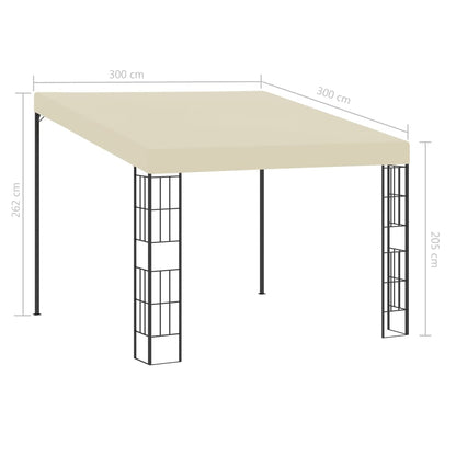 Wand-Pavillon 3x3 m Creme Stoff