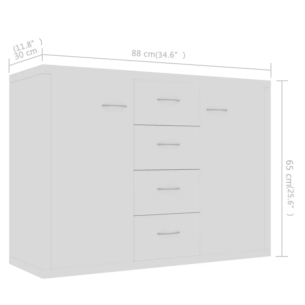 Sideboard Weiß 88x30x65 cm Holzwerkstoff