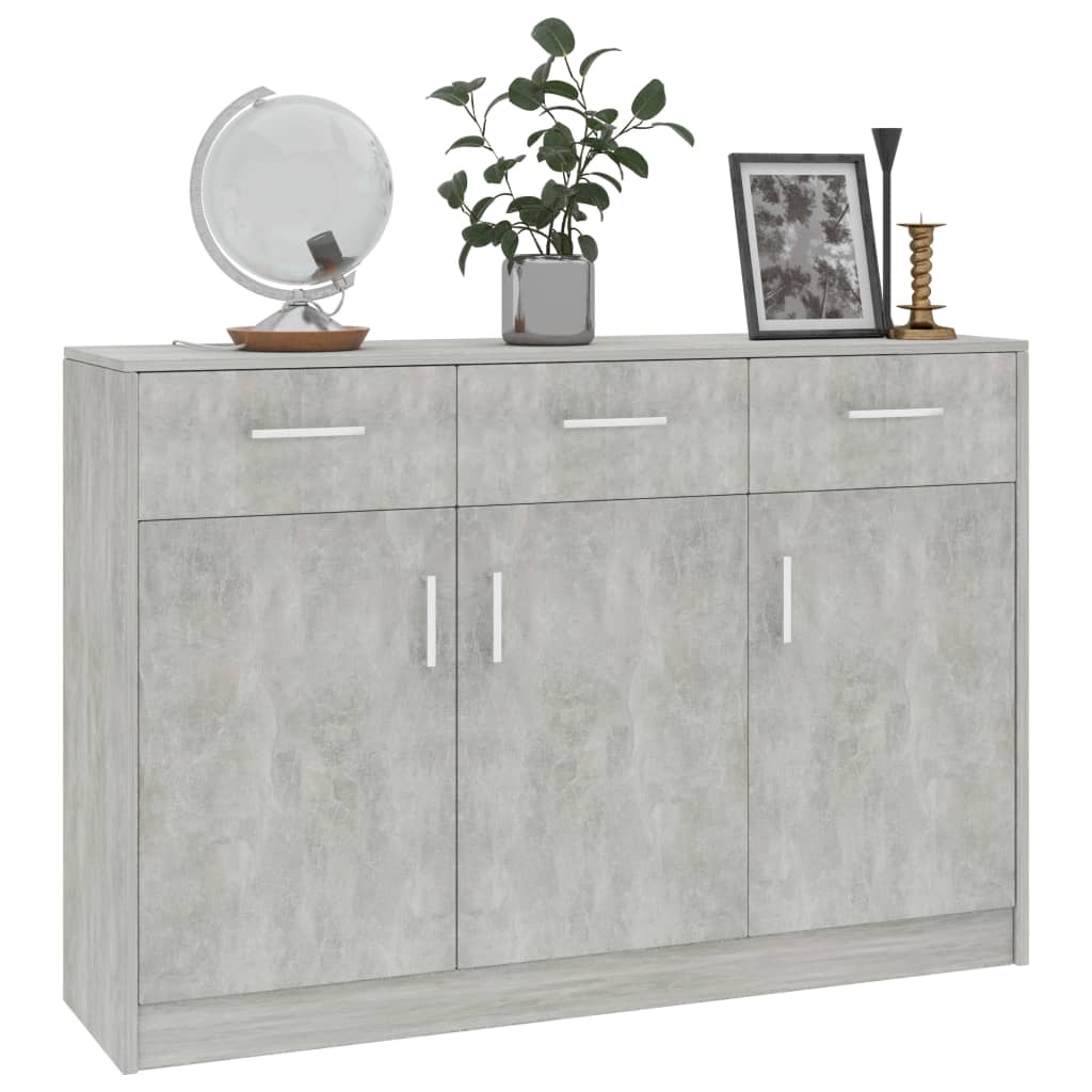 Sideboard Betongrau 110x30x75 cm Holzwerkstoff