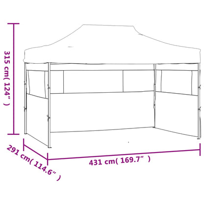 Partyzelt Faltbar mit 3 Seitenteilen 291x413x315 cm Weiß