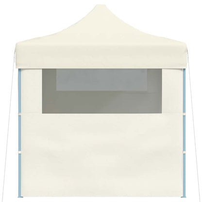Profi-Partyzelt Faltbar mit 3 Seitenwänden 3×4m Stahl Creme