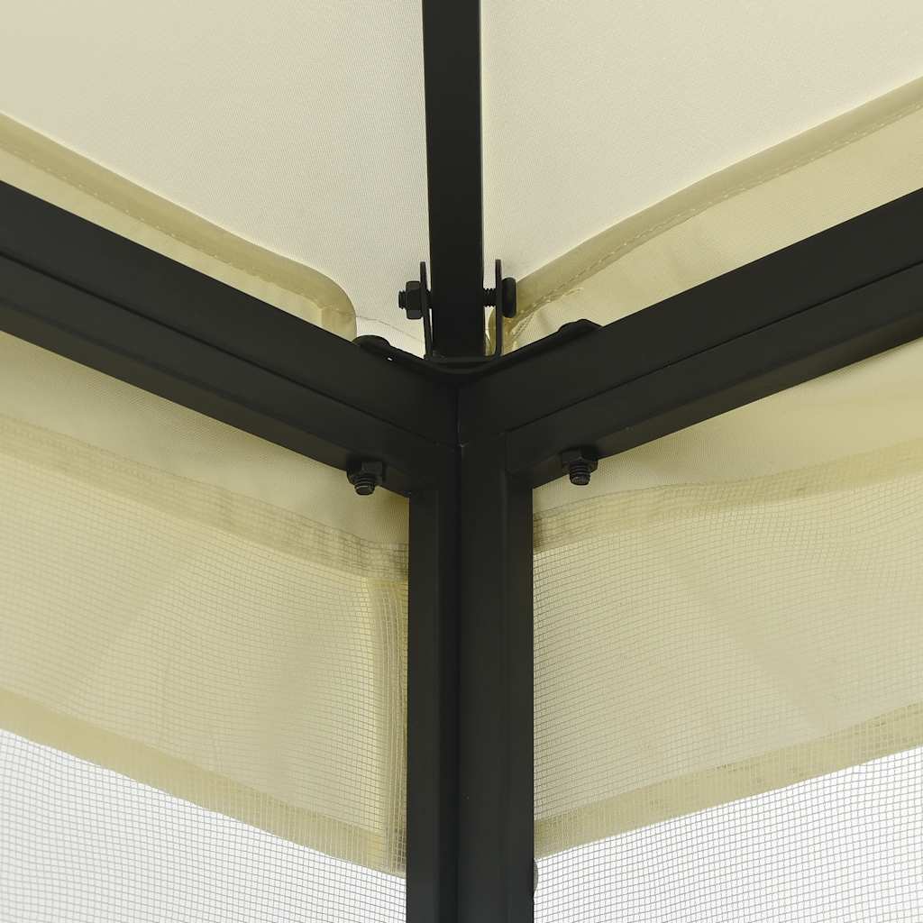 Pavillon mit Netz 300x300x265 cm Creme