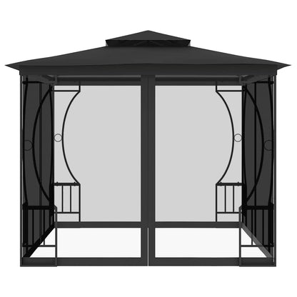 Pavillon mit Netz 300x300x265 cm Anthrazit