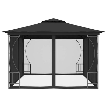 Pavillon mit Netz 300x400x265 cm Anthrazit