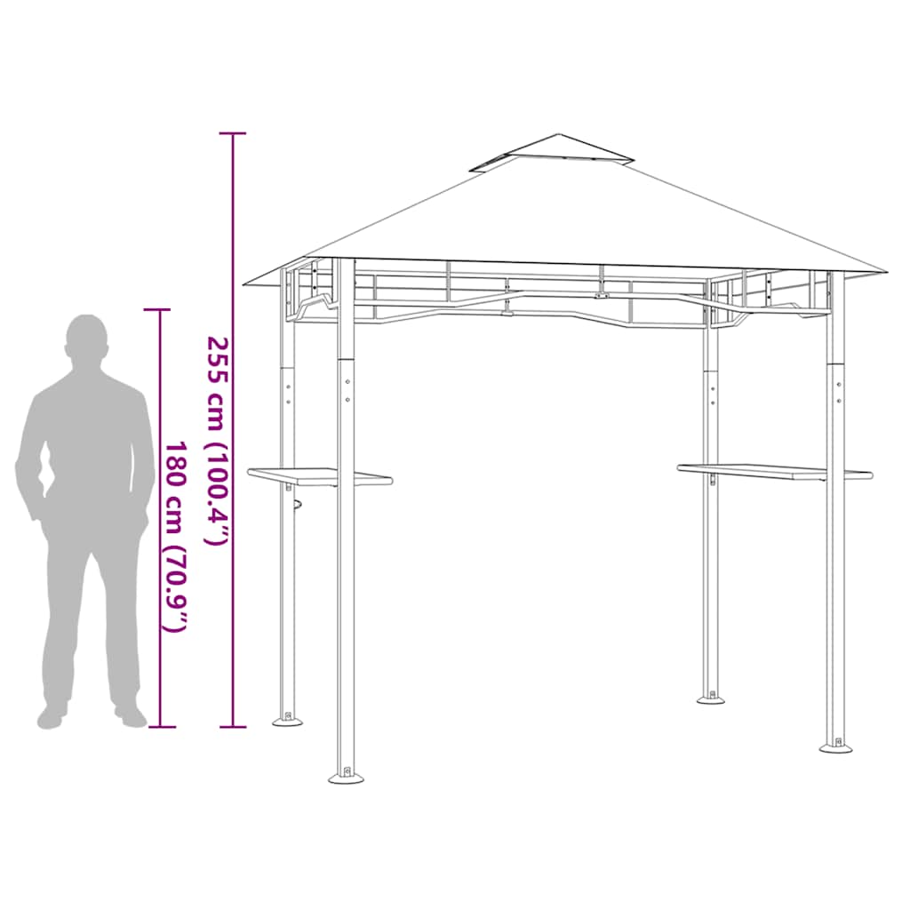 BBQ-Pavillon 240x150x255 cm Anthrazit Stahl
