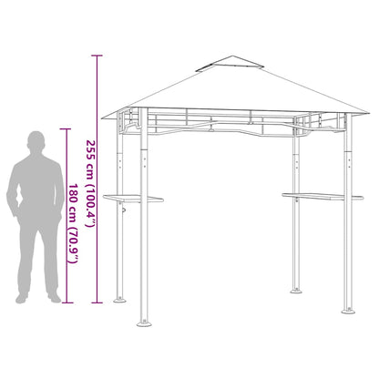 BBQ-Pavillon 240x150x255 cm Anthrazit Stahl