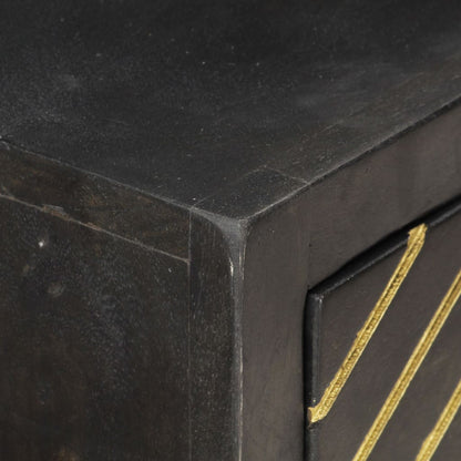 Konsolentisch Schwarz und Golden 90x30x75 cm Mango Massivholz
