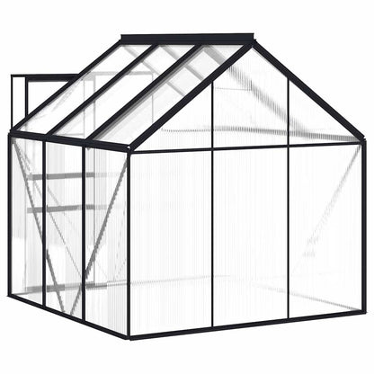 Gewächshaus mit Fundament Anthrazit Aluminium 3,61 m²