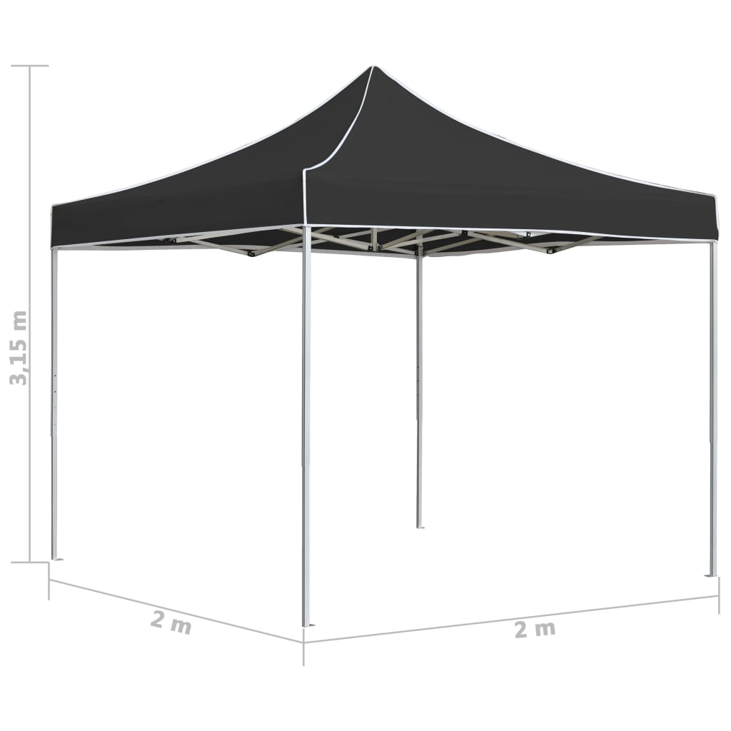 Profi-Partyzelt Faltbar Aluminium 2x2 m Anthrazit