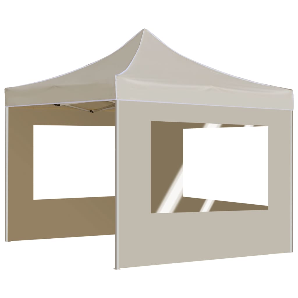 Profi-Partyzelt Faltbar mit Wänden Aluminium 2×2m Creme