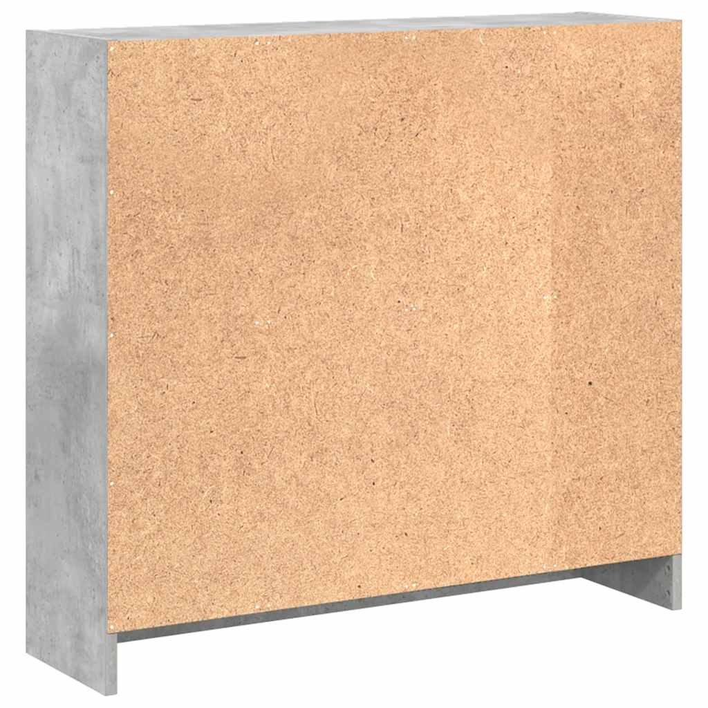 Bücherregal Betongrau 80x24x75 cm Holzwerkstoff