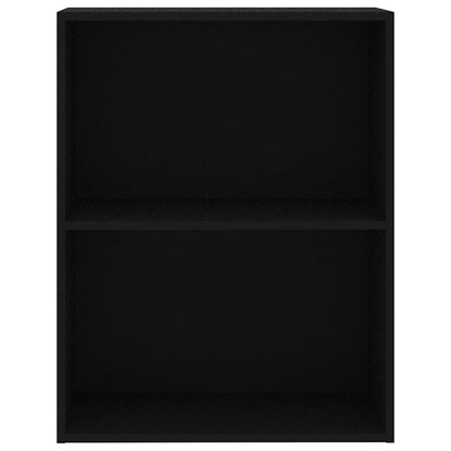 Bücherregal 2 Fächer Schwarz 60x30x76,5 cm Holzwerkstoff