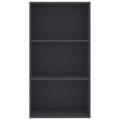 Bücherregal 3 Fächer Grau 60x30x114 cm Holzwerkstoff