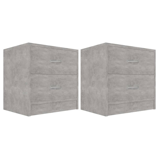 Nachttische 2 Stk. Betongrau 40x30x40 cm Holzwerkstoff