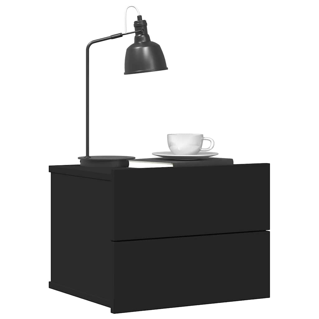 Nachttische 2 Stk. Schwarz 40x30x30 cm Holzwerkstoff