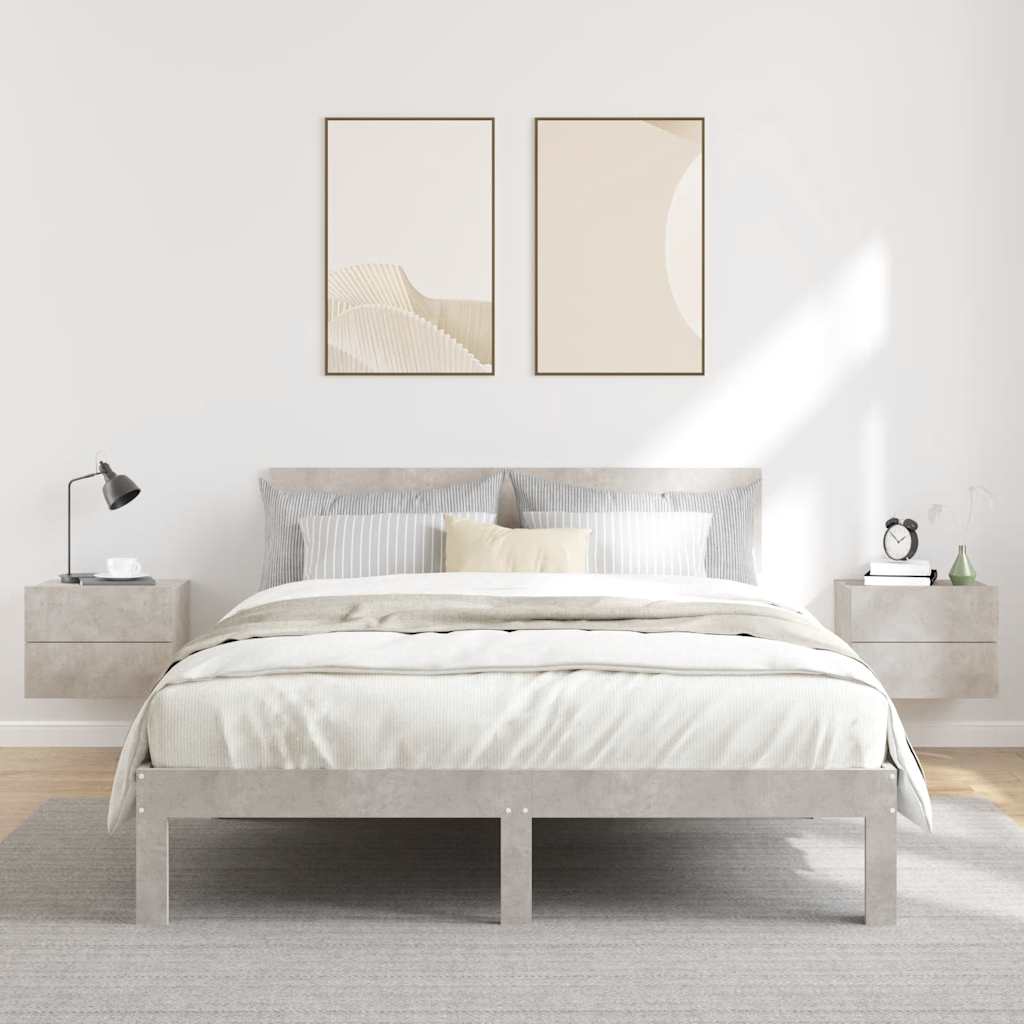 Nachttische 2 Stk. Betongrau 40x30x30 cm Holzwerkstoff