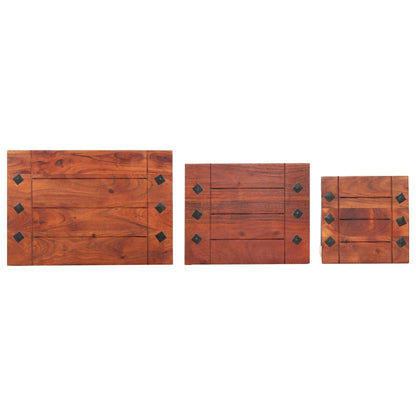 Satztische 3 Stk. Massivholz Akazie