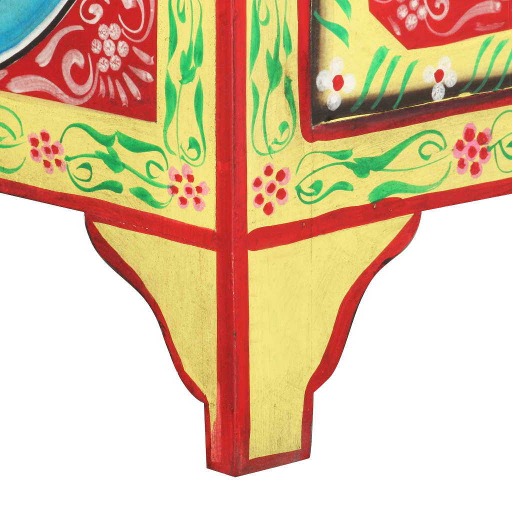 Handbemalter Nachttisch 40×30×50 cm Mango Massivholz