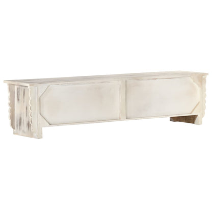 TV-Schrank Weiß 140x30x35 cm Massivholz Mango