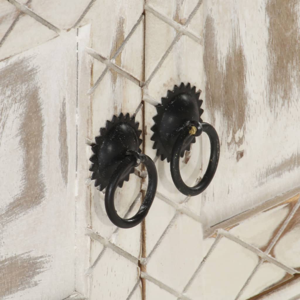 TV-Schrank Weiß 140x30x35 cm Massivholz Mango