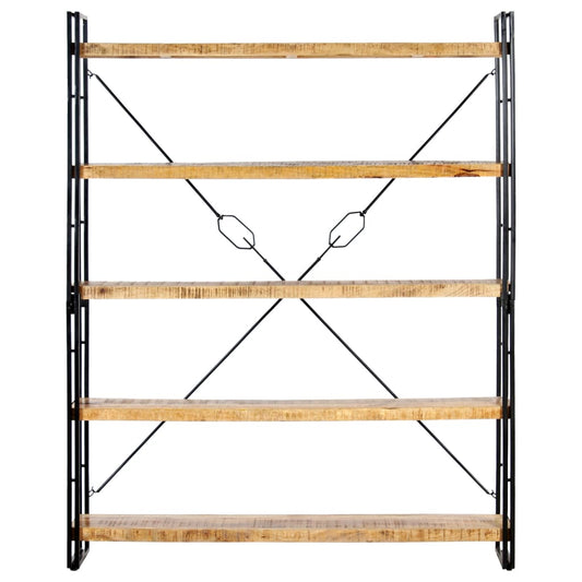 Bücherregal 5 Fächer 140x30x180 cm Mango Massivholz